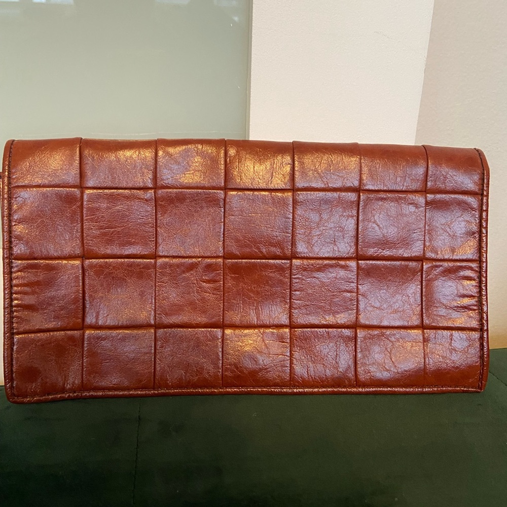 Faux leather clutch
